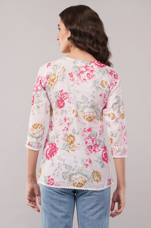 Women's Printed Maslin Straight Fit/Straight Top