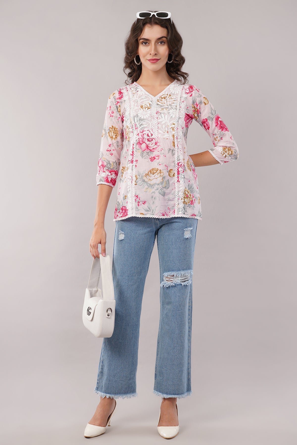 Women's Printed Maslin Straight Fit/Straight Top