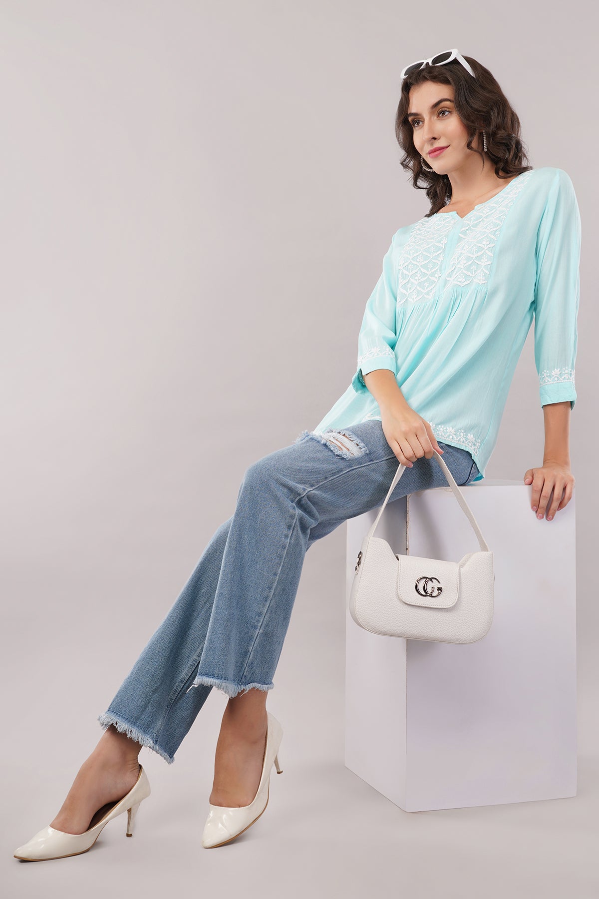 Women's Reyon Straight Fit/Straight Top