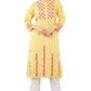 Women's Round Neck Rayon Straight Hand Embroidered Yellow Kurta/Kurti for Women & Girls