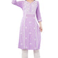Hand Embroidered Lucknowi Chikankari Regular Straight Modal Kurta/Kurti for Women & Girls