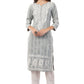 Women's Cotton Hand Embroidered Regular Straight Kurta/Kurti for Women & Girls