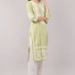 Women's Cotton Hand Embroidered Regular Straight Kurta/Kurti for Women & Girls