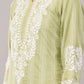 Women's Cotton Hand Embroidered Regular Straight Kurta/Kurti for Women & Girls