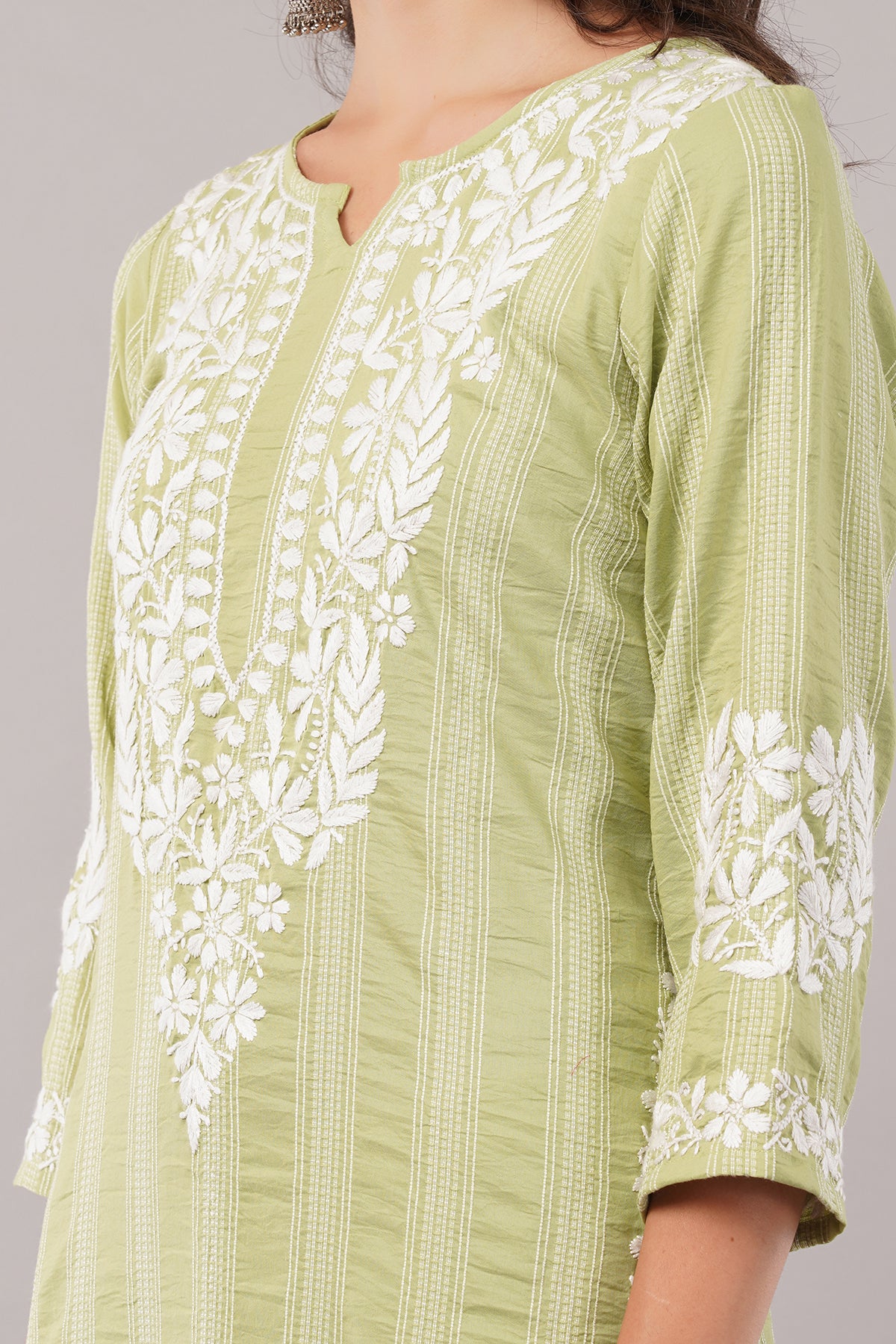 Women's Cotton Hand Embroidered Regular Straight Kurta/Kurti for Women & Girls