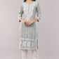 Women's Cotton Hand Embroidered Regular Straight Kurta/Kurti for Women & Girls