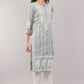 Women's Cotton Hand Embroidered Regular Straight Kurta/Kurti for Women & Girls