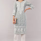 Women's Cotton Hand Embroidered Regular Straight Kurta/Kurti for Women & Girls