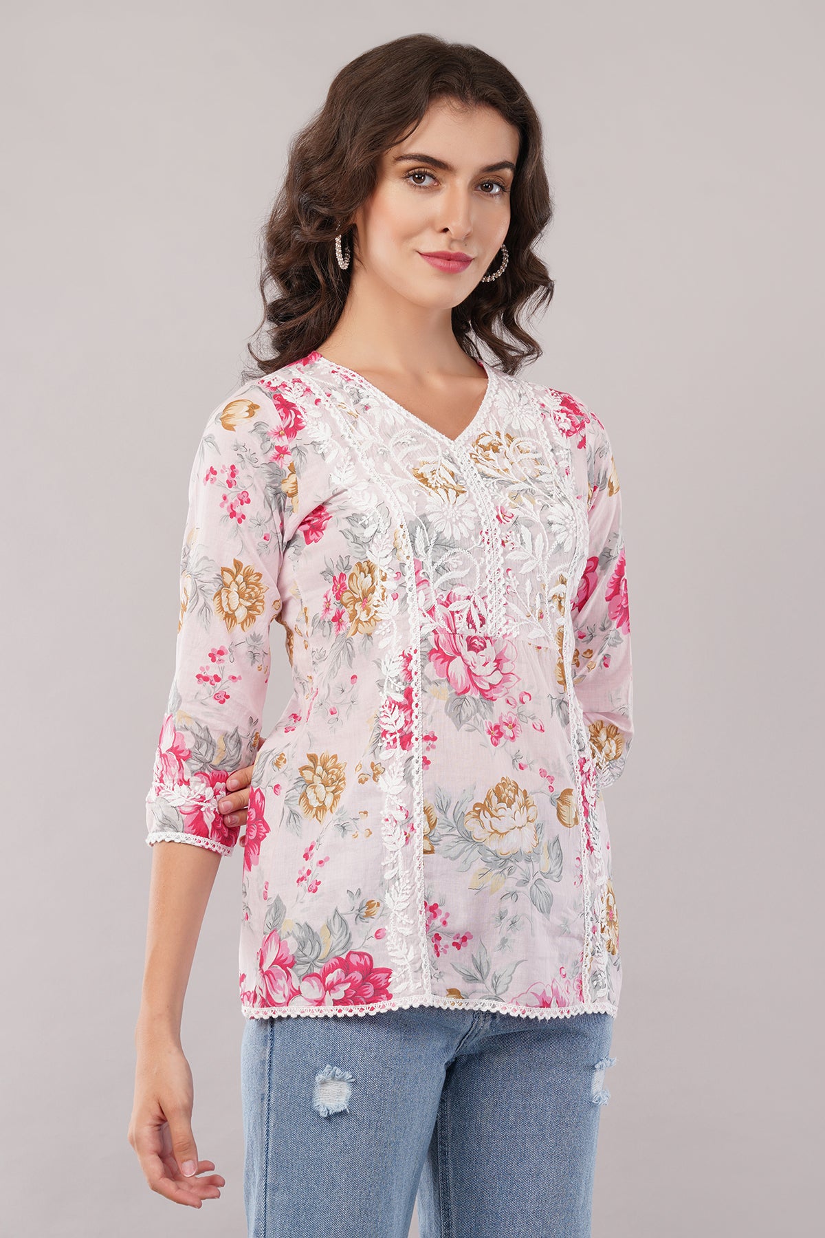 Women's Printed Maslin Straight Fit/Straight Top