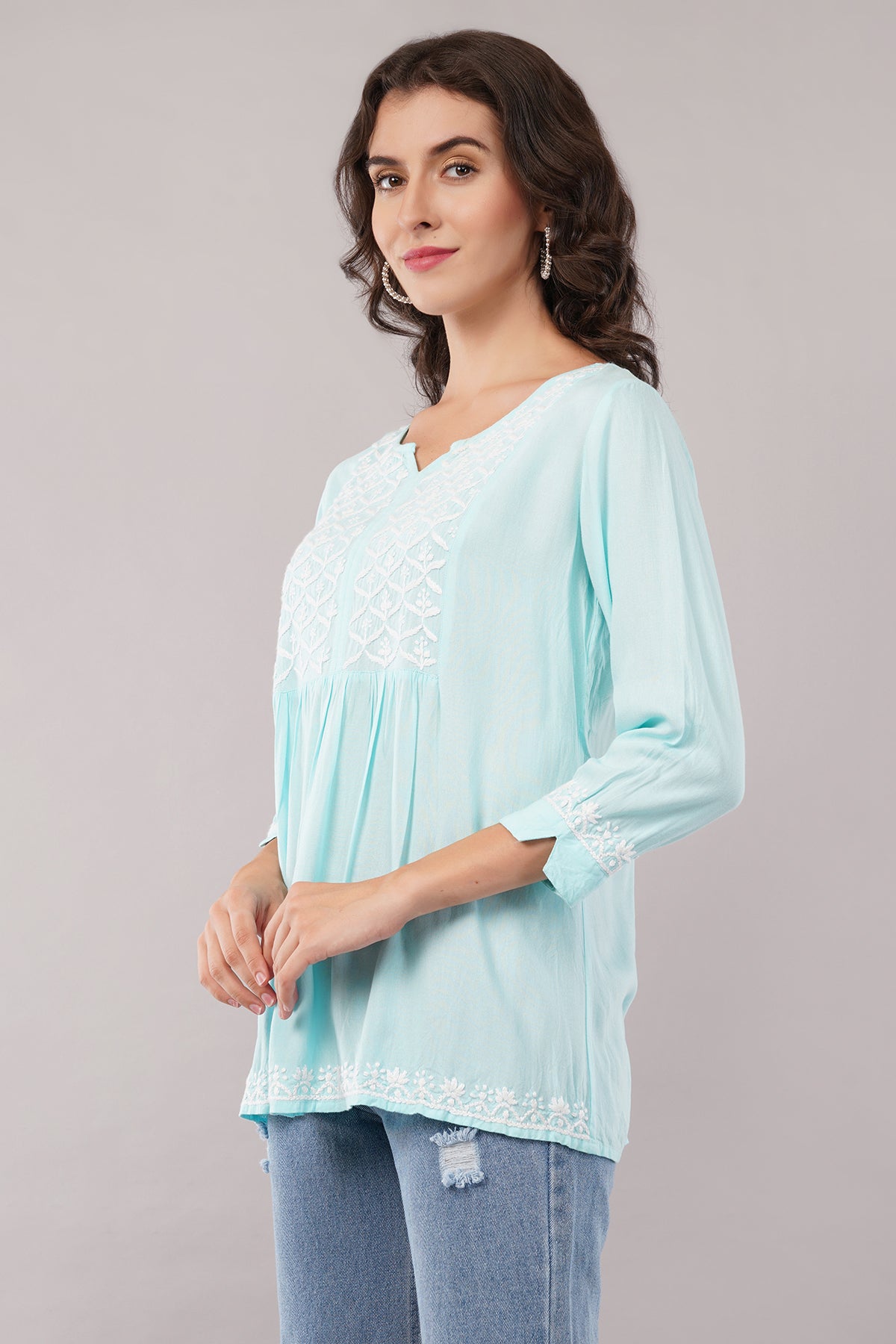 Women's Reyon Straight Fit/Straight Top