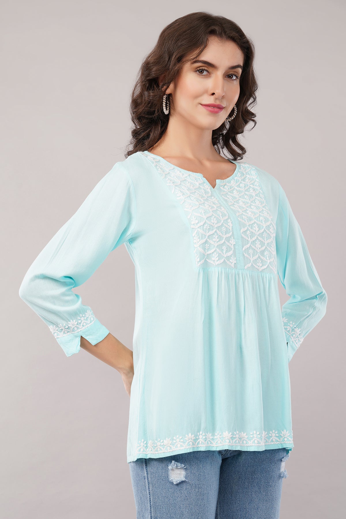 Women's Reyon Straight Fit/Straight Top
