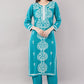 Hand Embroidered Rayon Chikankari Kurta with Pant Set | Ethnic Indian wear- Lucknow Chikankari Suit Set