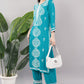 Hand Embroidered Rayon Chikankari Kurta with Pant Set | Ethnic Indian wear- Lucknow Chikankari Suit Set