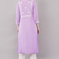 Hand Embroidered Lucknowi Chikankari Regular Straight Modal Kurta/Kurti for Women & Girls