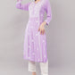 Hand Embroidered Lucknowi Chikankari Regular Straight Modal Kurta/Kurti for Women & Girls