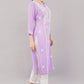 Hand Embroidered Lucknowi Chikankari Regular Straight Modal Kurta/Kurti for Women & Girls